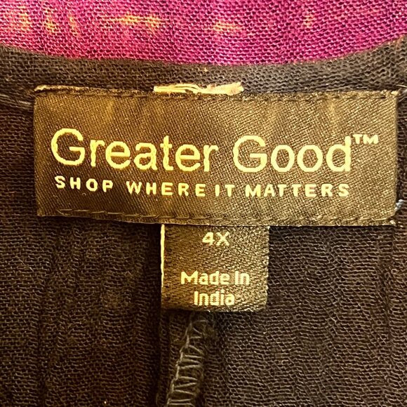 Greater Good Womens 4X Sleeveless Tie-Dye Tunic Top 100% Rayon Multicolor Boho - Picture 6 of 11